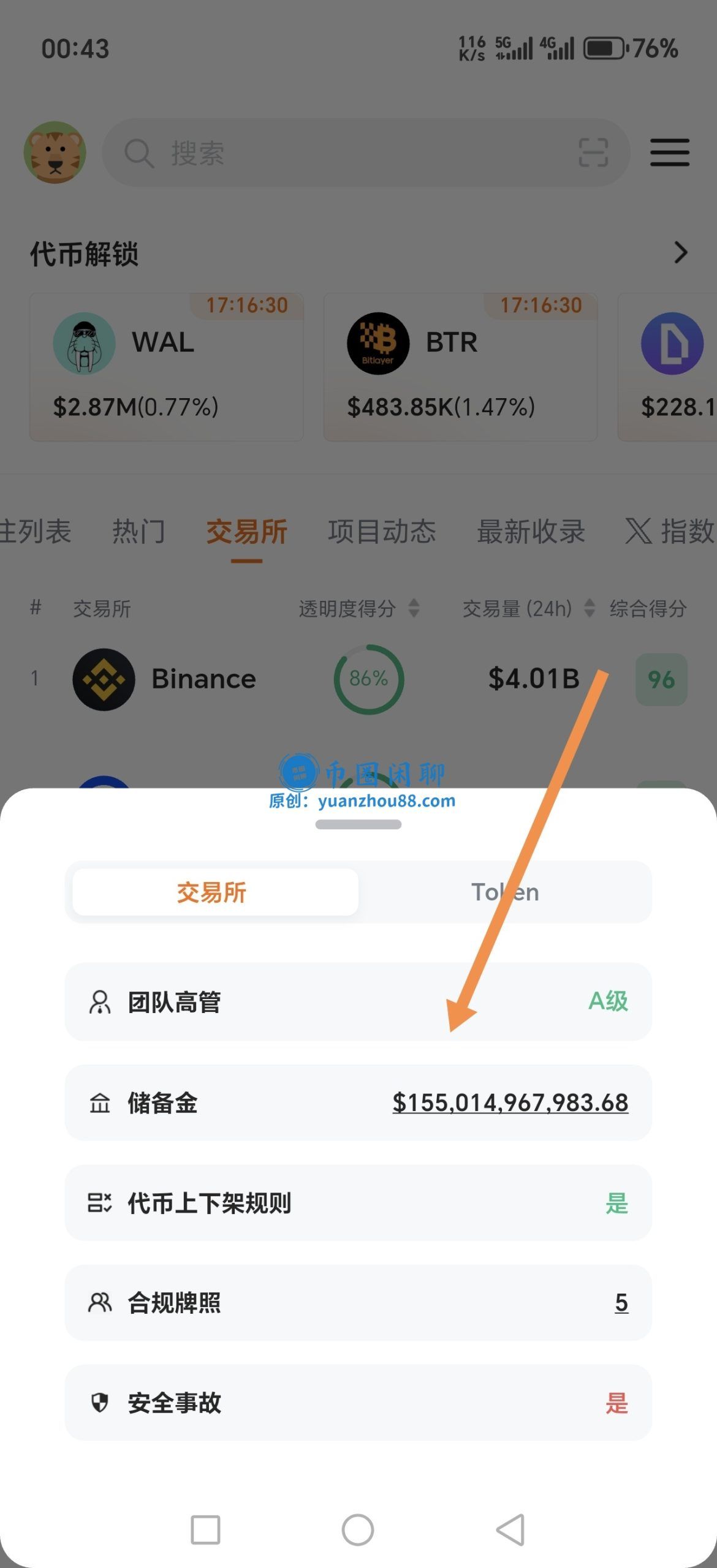 币安储备金