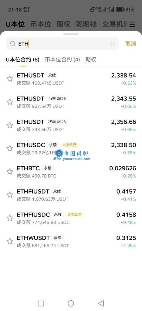 币安ETH永续合约