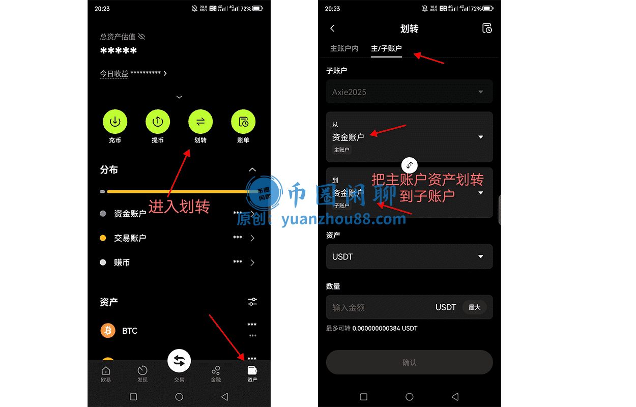 子账户资金划转